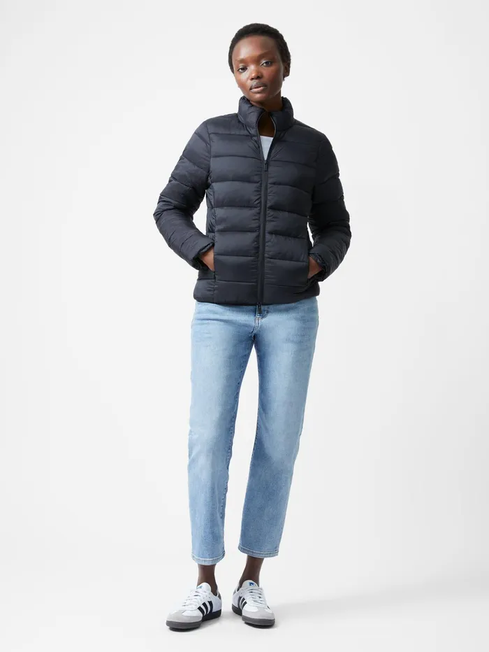 French Connection Light Row Puffer Jacket Black Woman Coats and Jackets