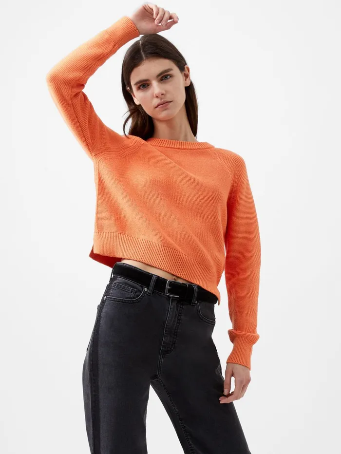 French Connection Lily Mozart LS Crew Nk Jumper Coral Rose Woman Jumpers and Cardigans