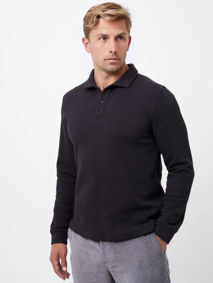 French Connection Long Sleeve Waffle Polo Shirt Marine Man TShirts and Polo Shirts French Connection Long Sleeve Waffle Polo Shirt Marine Man TShirts and Polo Shirts