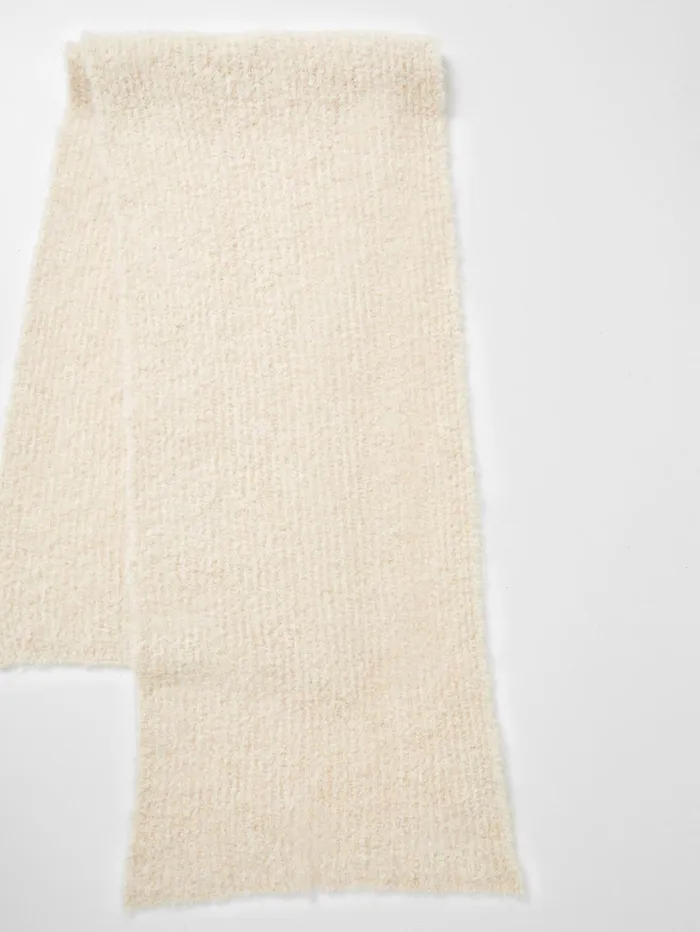 French Connection Melissa Recycled Boucle Scarf Ecru Woman Scarves