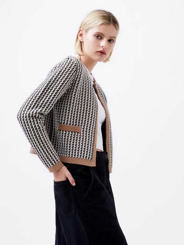 French Connection Noar Cardigan Oatmeal MelClotted Cream Woman Jumpers and Cardigans French Connection Noar Cardigan Oatmeal MelClotted Cream Woman Jumpers and Cardigans