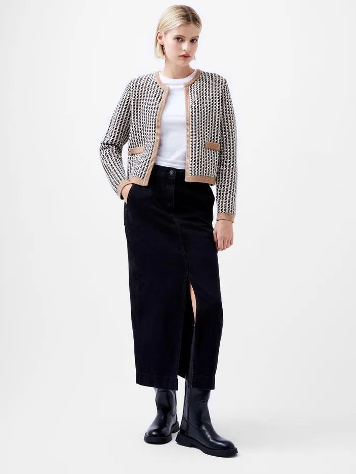 French Connection Noar Cardigan Oatmeal MelClotted Cream Woman Jumpers and Cardigans