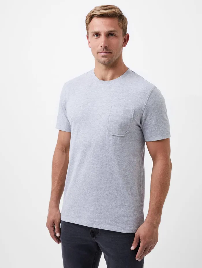 French Connection Organic Pocket TShirt Light Grey Mel Man TShirts and Polo Shirts French Connection Organic Pocket TShirt Light Grey Mel Man TShirts and Polo Shirts
