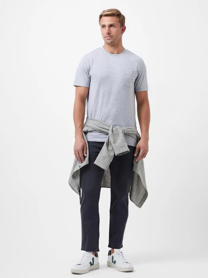 French Connection Organic Pocket TShirt Light Grey Mel Man TShirts and Polo Shirts