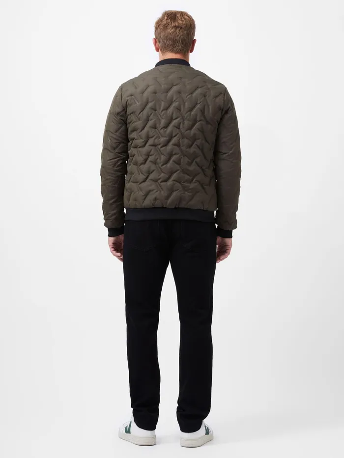 French Connection Puffer Bomber Jacket Olive Man Coats and Jackets