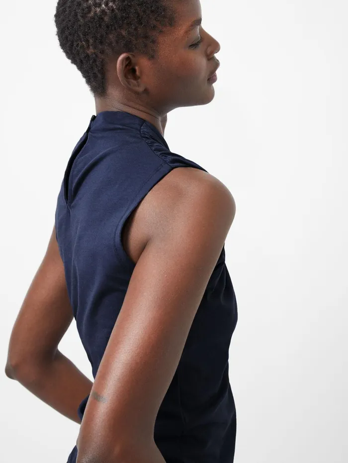 French Connection Rallie Cross Neck Top Marine Woman Tops