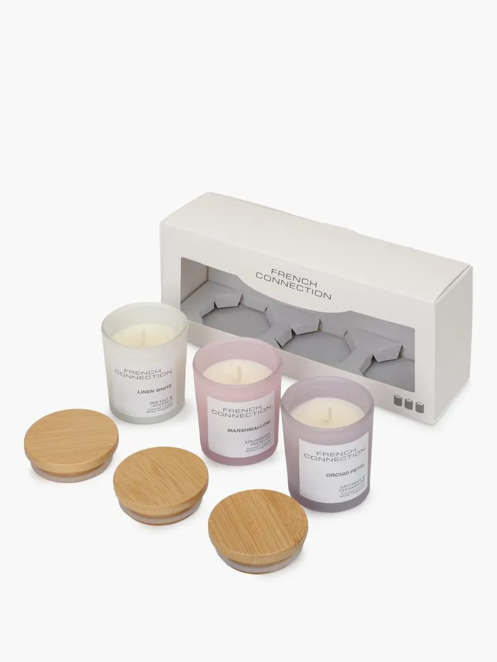 French Connection Serenity Candle Set Of 3 Natural Home Home Accessories