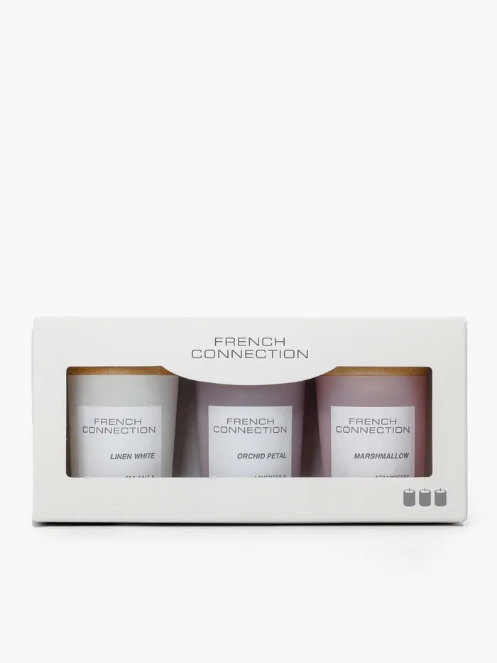 French Connection Serenity Candle Set Of 3 Natural Home Home Accessories