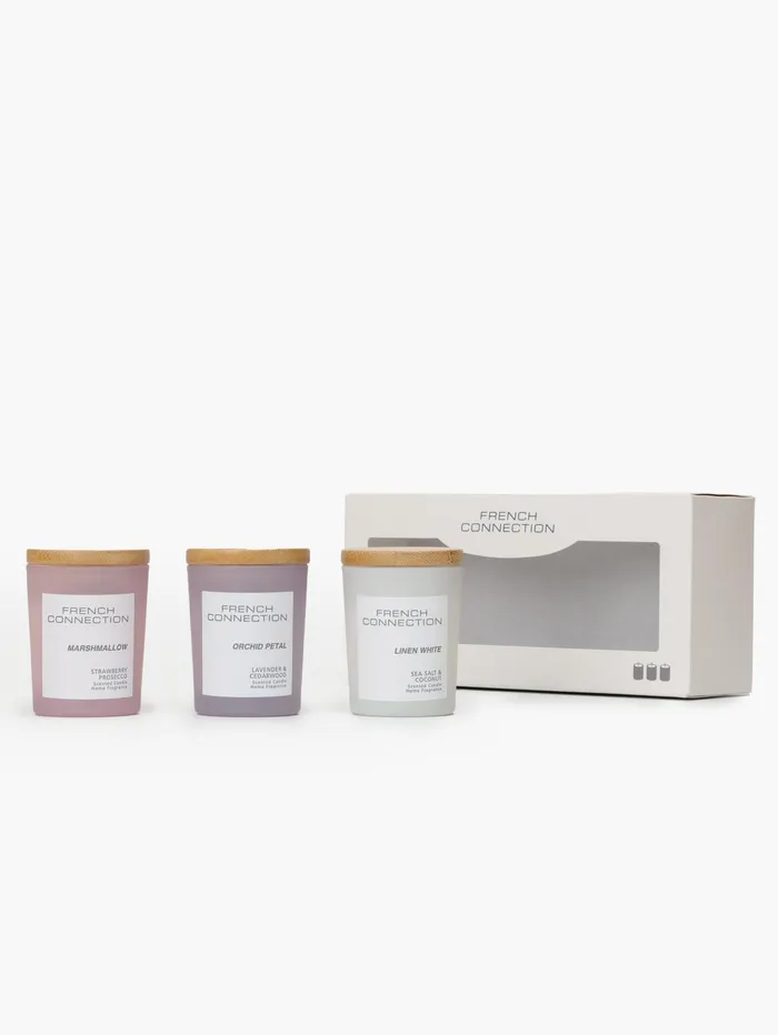 French Connection Serenity Candle Set Of 3 Natural Home Home Accessories