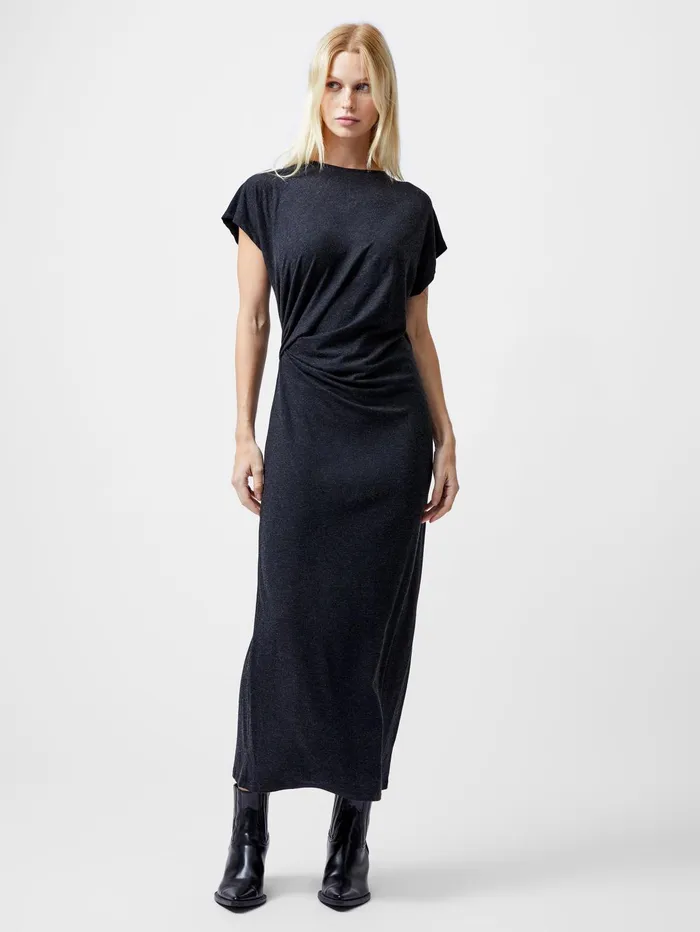 French Connection Shelly Jersey Ruched Midaxi Dress Dark Grey Woman Dresses
