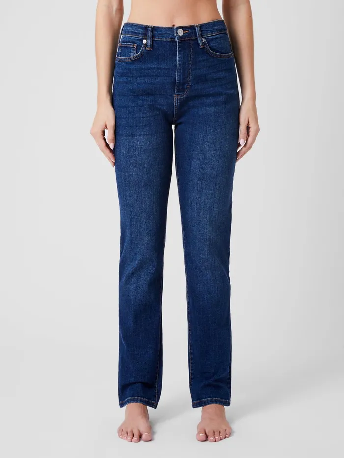 French Connection Stretch Denim Cigarette Fit Full Length Jeans 34 Inch Mid Wash Woman Trousers French Connection Stretch Denim Cigarette Fit Full Length Jeans 34 Inch Mid Wash Woman Trousers