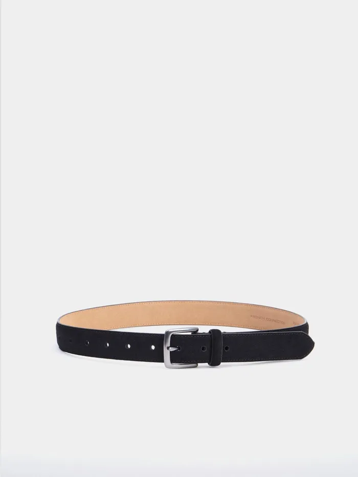 French Connection Suede Belt BlackGunmetal Woman Belts