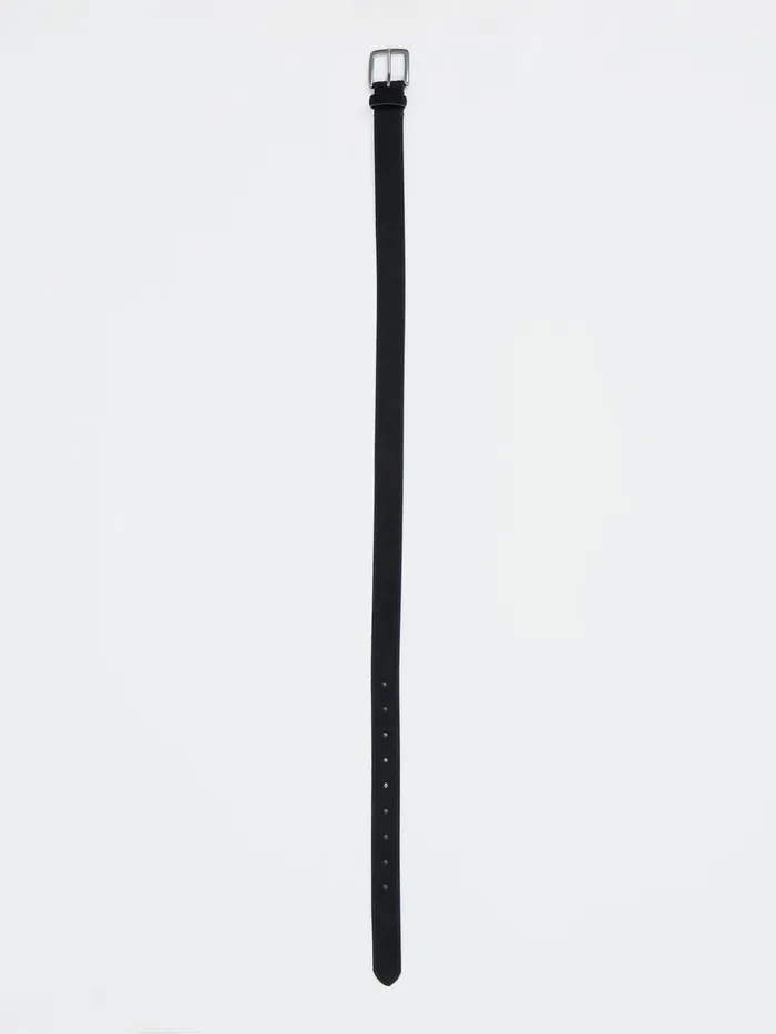 French Connection Suede Belt BlackGunmetal Woman Belts