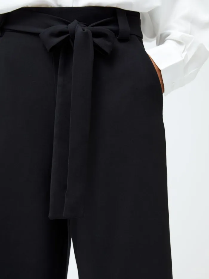 French Connection Whisper Belted Culottes Black Woman Trousers