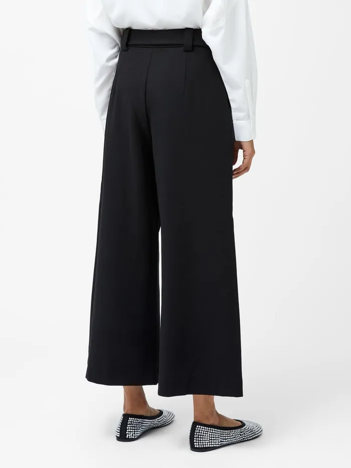 French Connection Whisper Belted Culottes Black Woman Trousers