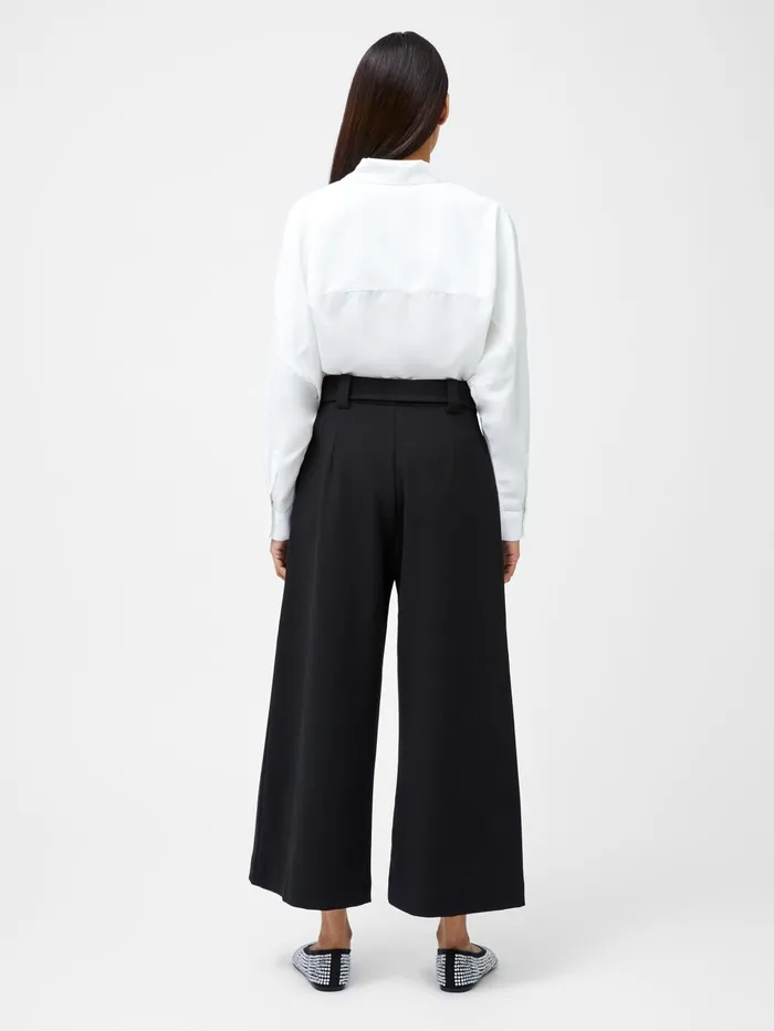 French Connection Whisper Belted Culottes Black Woman Trousers