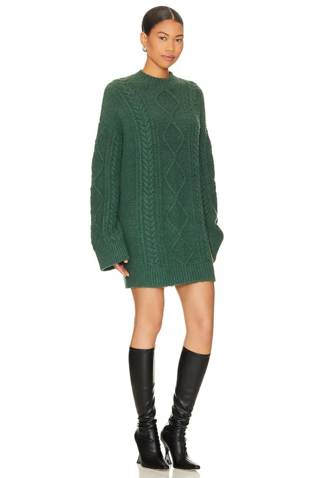 Garcelle Sweater Dress Forest Green Women Lovers and Friends Dresses