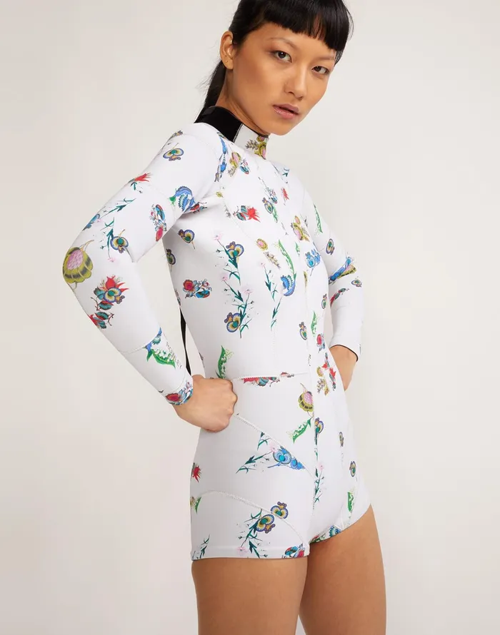 Garden Floral High Tide Wetsuit 8211 Whtbq Women Cynthia Rowley Surf and Swim