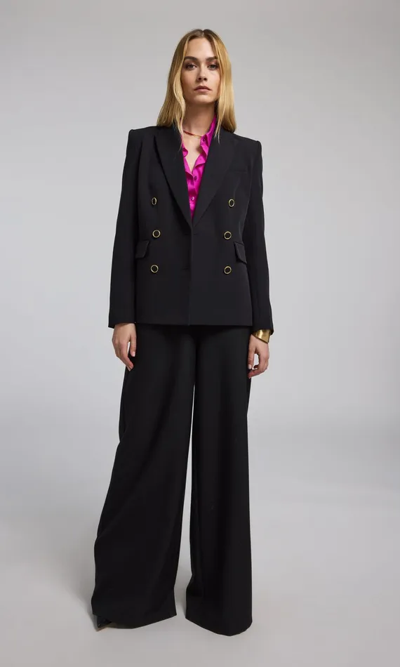Generation Love Clothing Arielle Crepe Blazer Black Women Blazers and Jackets