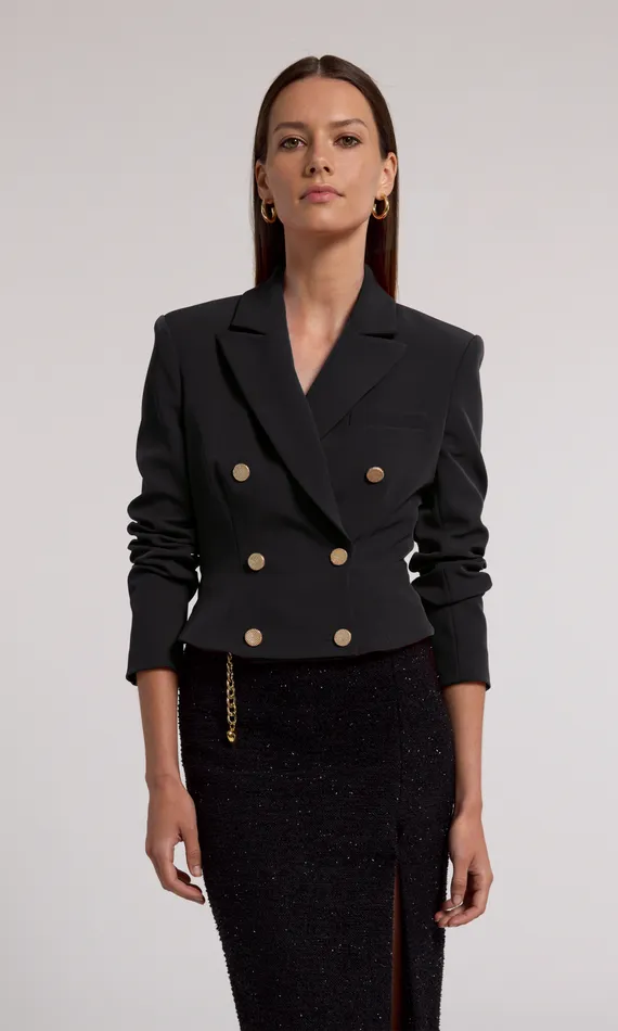Generation Love Clothing Aytul Crepe Blazer Black Women Blazers and Jackets
