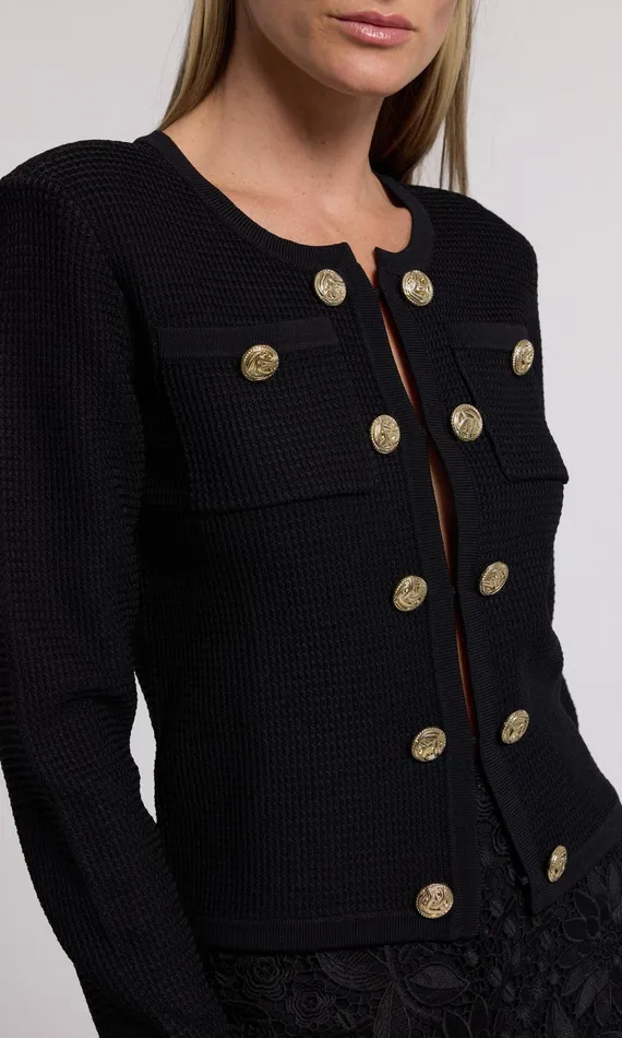 Generation Love Clothing Cypress Knit Cardigan Black Women Sweaters and Sweatshirts