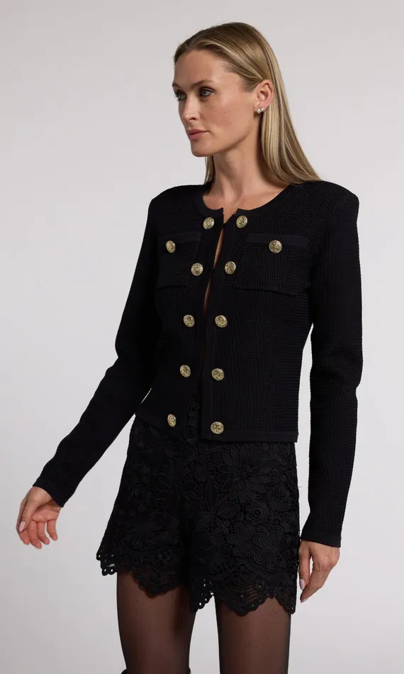 Generation Love Clothing Cypress Knit Cardigan Black Women Sweaters and Sweatshirts