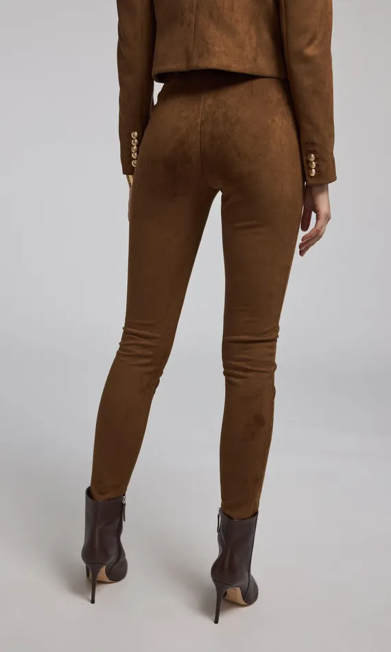 Generation Love Clothing Lennon Belted Vegan Suede Legging Caramel Women Pants