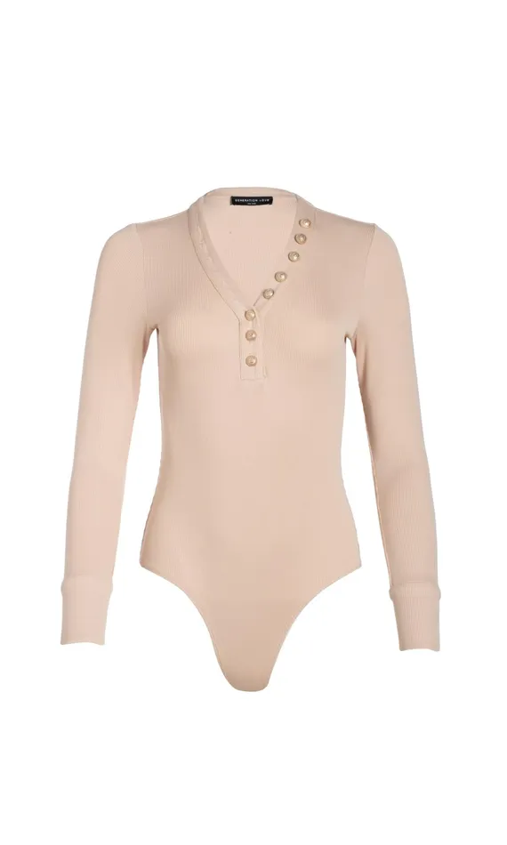 Generation Love Clothing Minny Rib Bodysuit Sand Women Bodysuits