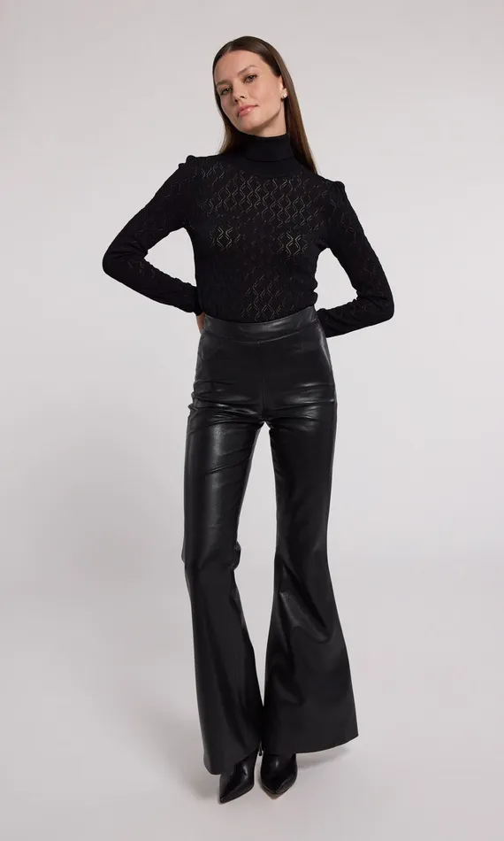 Generation Love Clothing Natasha Pointelle Sweater Black Women Sweaters and Sweatshirts