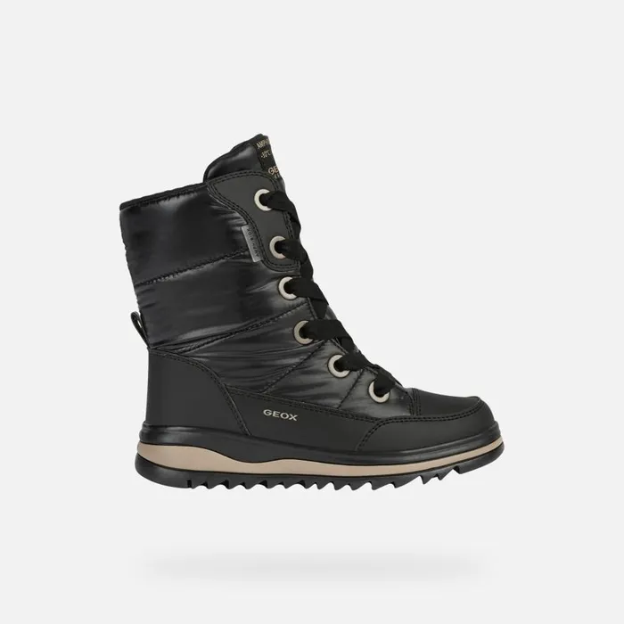 Geox Ankle Boots ADELHIDE Waterproof Boots Black Junior Girl FW Black 8211 Kids