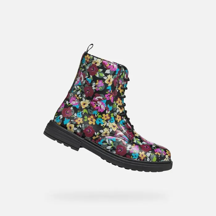 Geox Ankle Boots ECLAIR GIRL BlackMulticolor Combat Boots Blackmulticolor 8211 Kids Geox Ankle Boots ECLAIR GIRL BlackMulticolor Combat Boots Blackmulticolor 8211 Kids