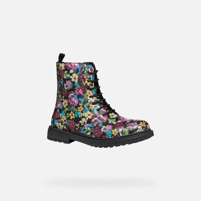 Geox Ankle Boots ECLAIR GIRL BlackMulticolor Combat Boots Blackmulticolor 8211 Kids
