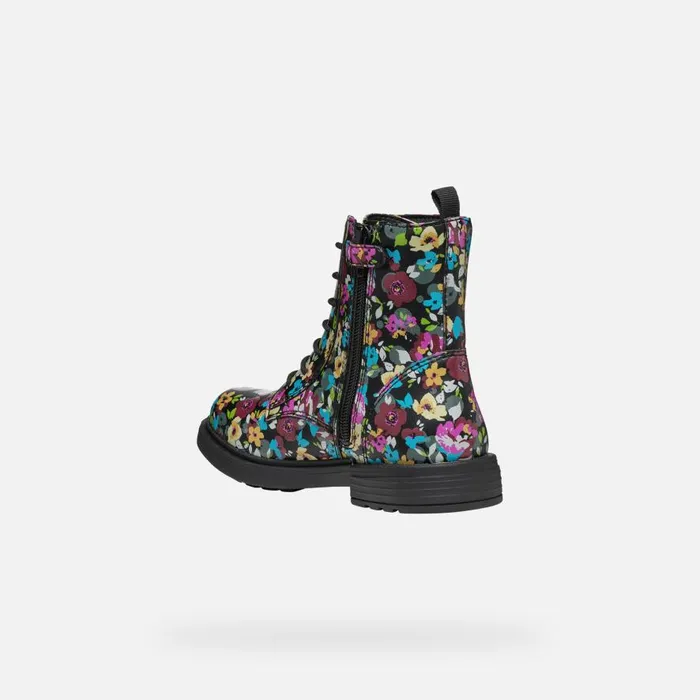 Geox Ankle Boots ECLAIR GIRL BlackMulticolor Combat Boots Blackmulticolor 8211 Kids