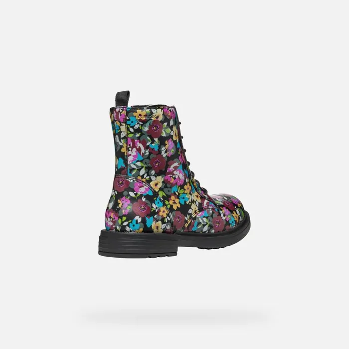 Geox Ankle Boots ECLAIR GIRL BlackMulticolor Combat Boots Blackmulticolor 8211 Kids
