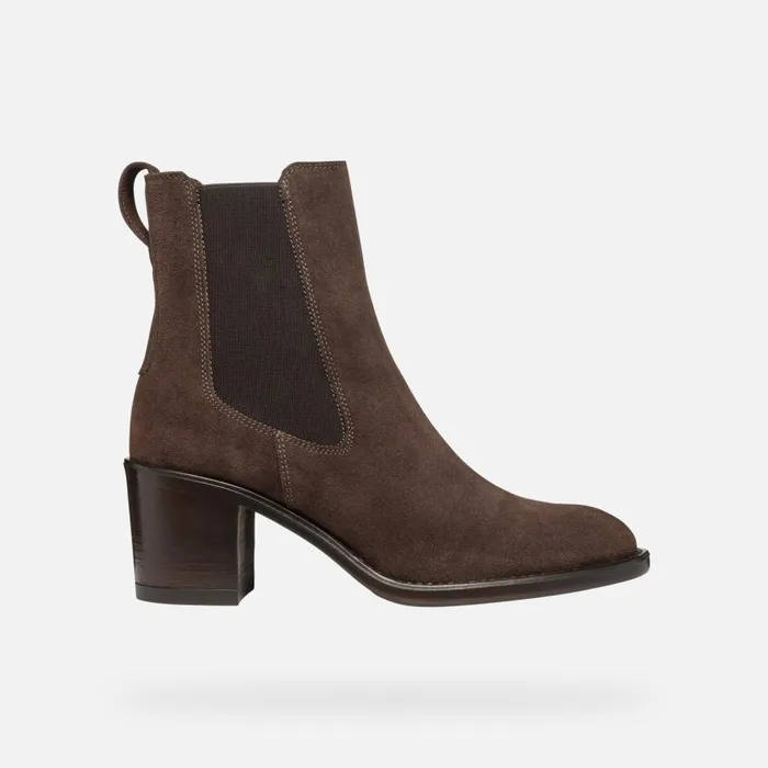 Geox Ankle Boots FARNIA WOMAN Coffee Medium Heel Ankle Boots Coffee 8211 Woman