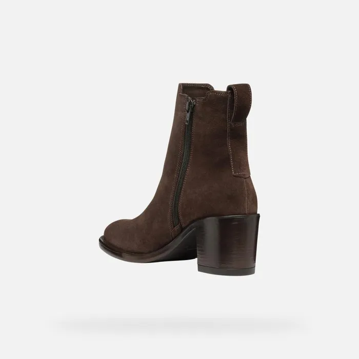 Geox Ankle Boots FARNIA WOMAN Coffee Medium Heel Ankle Boots Coffee 8211 Woman