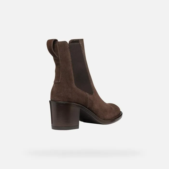Geox Ankle Boots FARNIA WOMAN Coffee Medium Heel Ankle Boots Coffee 8211 Woman