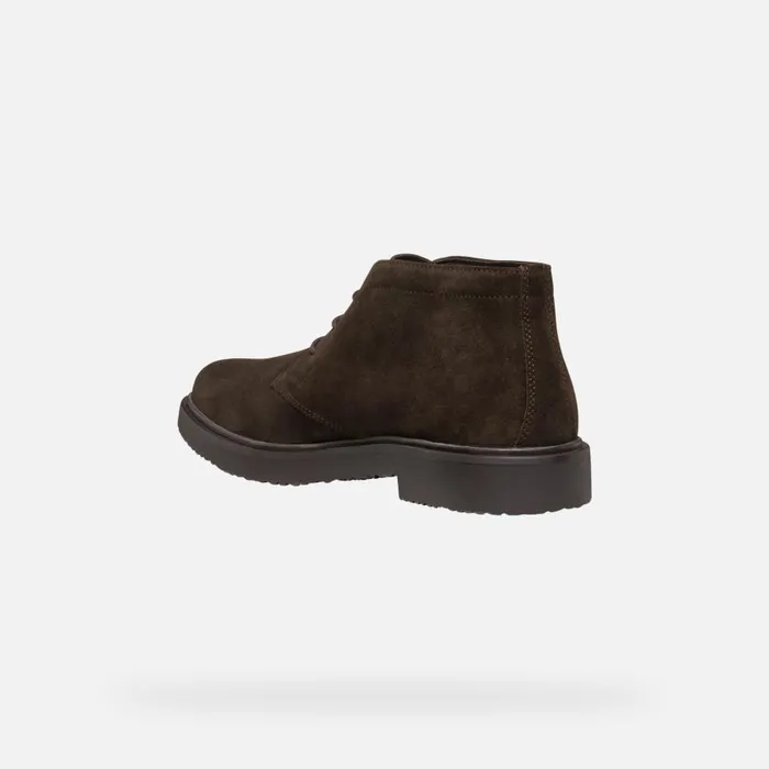Geox Ankle Boots MASSIMIANO MAN Dark Coffee Suede Ankle Boots Dark Coffee 8211 Man