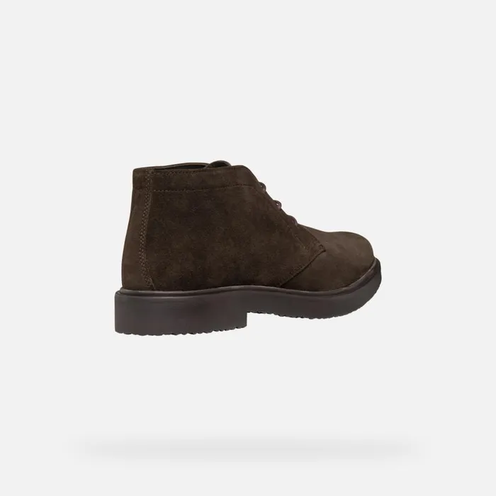 Geox Ankle Boots MASSIMIANO MAN Dark Coffee Suede Ankle Boots Dark Coffee 8211 Man