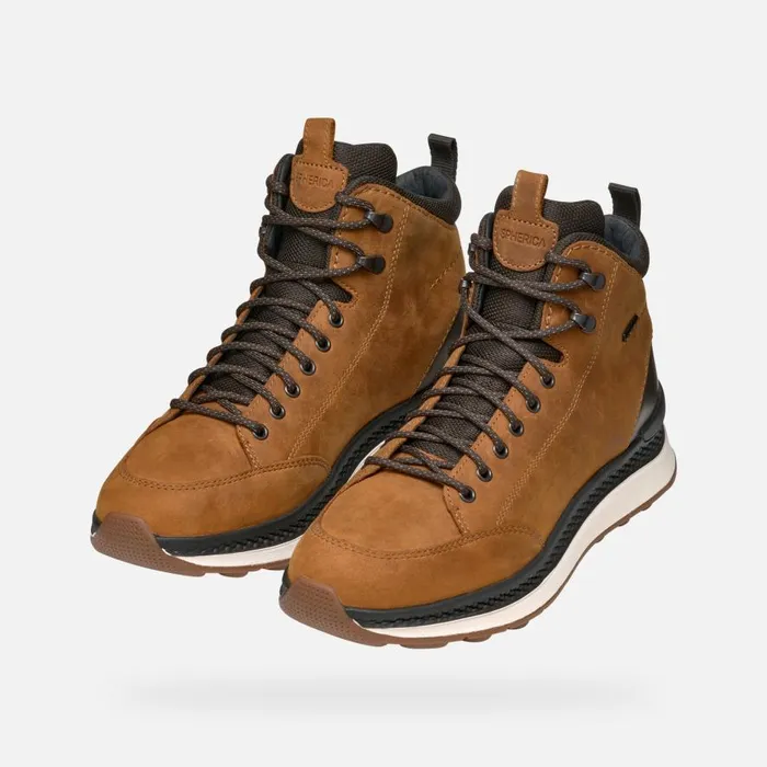 Geox Ankle Boots SPHERICA ACTIF X2 ABX MAN OchreDark Coffee Mid Calf Boots Ochredark Coffee 8211 Man