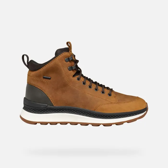 Geox Ankle Boots SPHERICA ACTIF X2 ABX MAN OchreDark Coffee Mid Calf Boots Ochredark Coffee 8211 Man