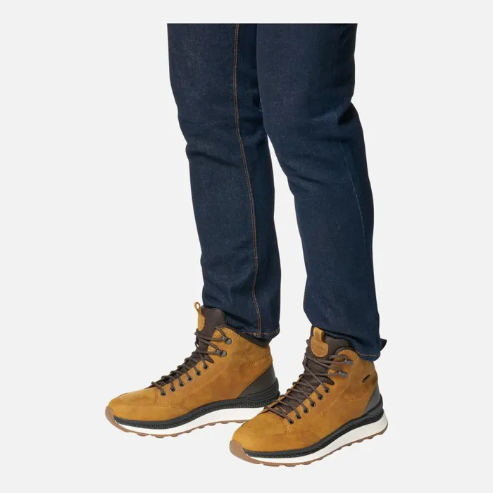 Geox Ankle Boots SPHERICA ACTIF X2 ABX MAN OchreDark Coffee Mid Calf Boots Ochredark Coffee 8211 Man