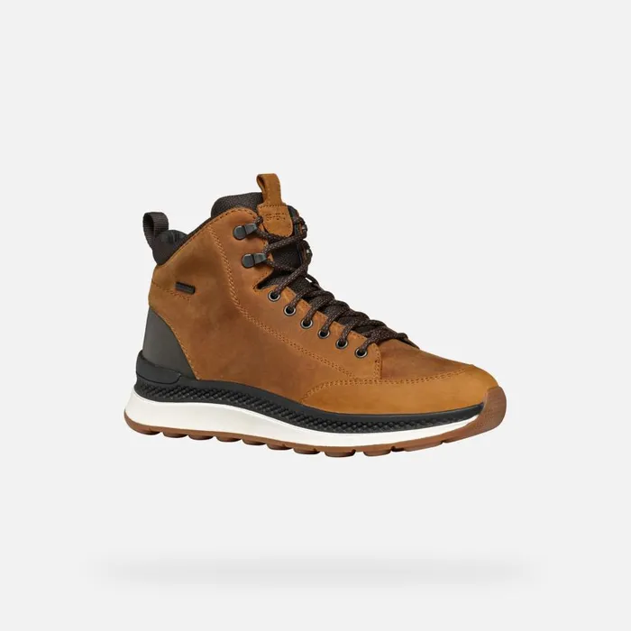 Geox Ankle Boots SPHERICA ACTIF X2 ABX MAN OchreDark Coffee Mid Calf Boots Ochredark Coffee 8211 Man