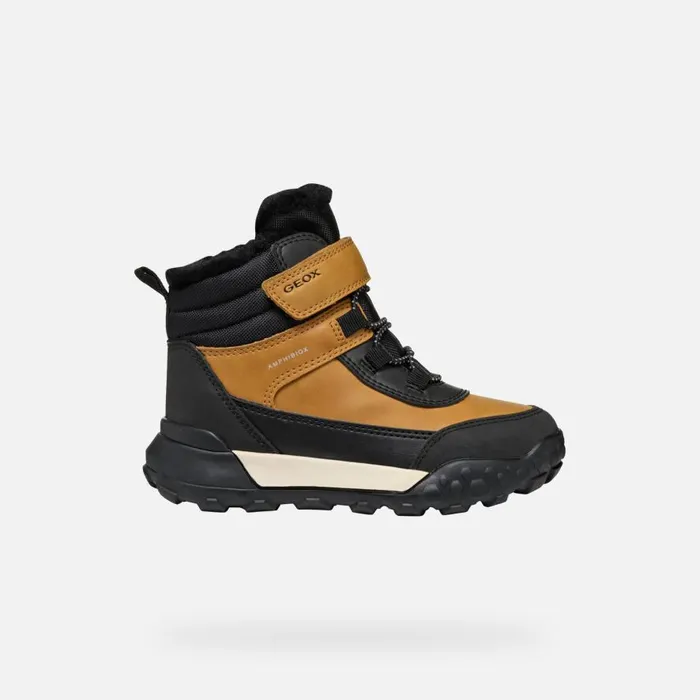 Geox Ankle Boots TREKKYUP ABX JUNIOR Dark YellowBlack Waterproof Boots Dark Yellowblack 8211 Kids
