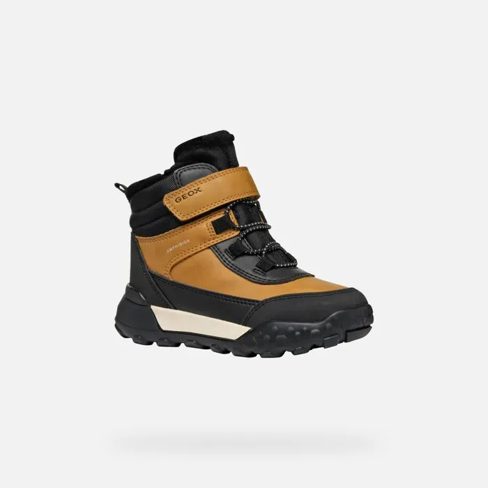 Geox Ankle Boots TREKKYUP ABX JUNIOR Dark YellowBlack Waterproof Boots Dark Yellowblack 8211 Kids