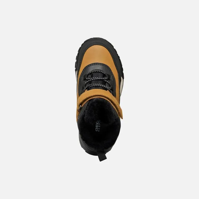 Geox Ankle Boots TREKKYUP ABX JUNIOR Dark YellowBlack Waterproof Boots Dark Yellowblack 8211 Kids