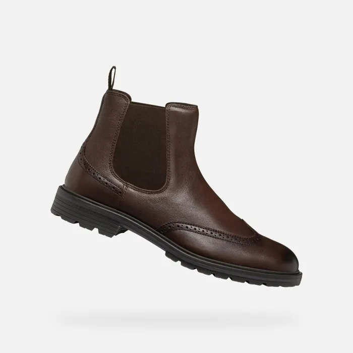 Geox Ankle Boots WALK PLEASURE C MAN Coffee Chelsea Boots Coffee 8211 Man