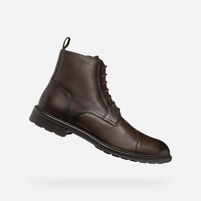 Geox Ankle Boots WALK PLEASURE MAN Coffee Ankle Boots With Laces Coffee 8211 Man Geox Ankle Boots WALK PLEASURE MAN Coffee Ankle Boots With Laces Coffee 8211 Man