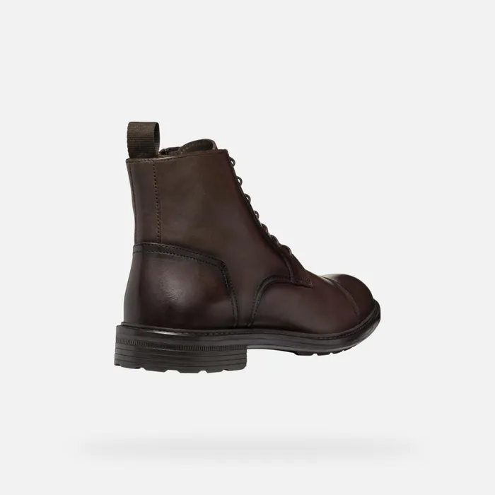 Geox Ankle Boots WALK PLEASURE MAN Coffee Ankle Boots With Laces Coffee 8211 Man