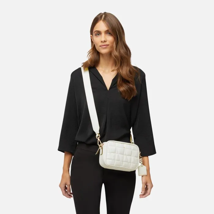 Geox Bags NARCISIA Women039s White Shoulder Bag CASHMERE White 8211 Woman